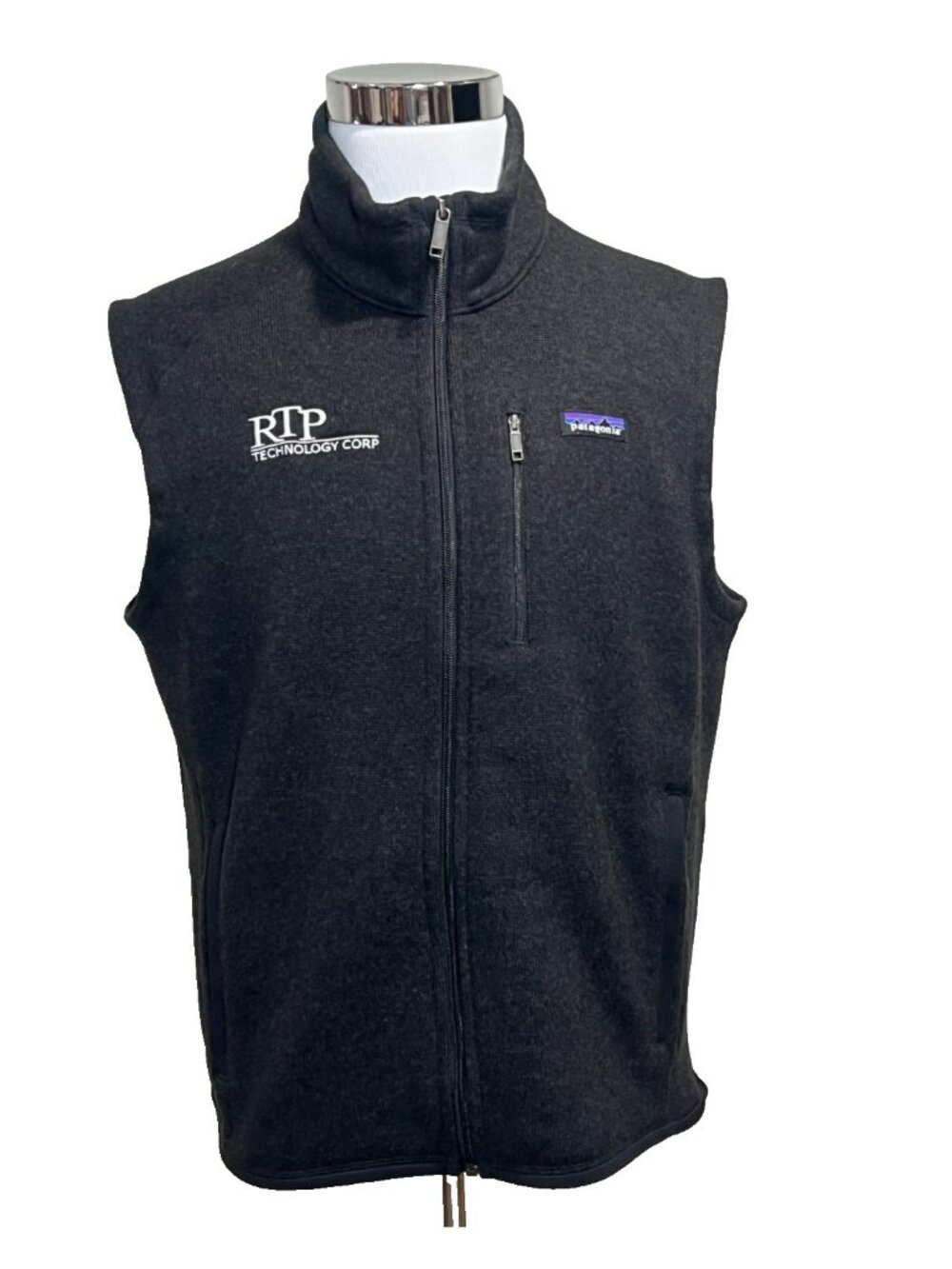 Patagonia Better Sweater Vest Mens L Black Full Zip Fleece Chest Logo And Pocket